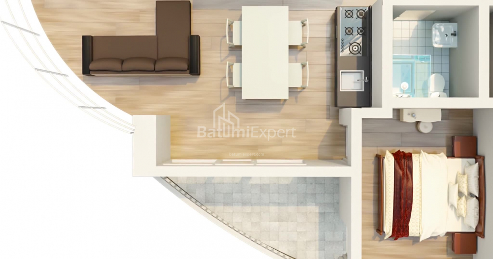 Apartment 57.88 m² - Mezgvaurta, Chakvi, Georgia