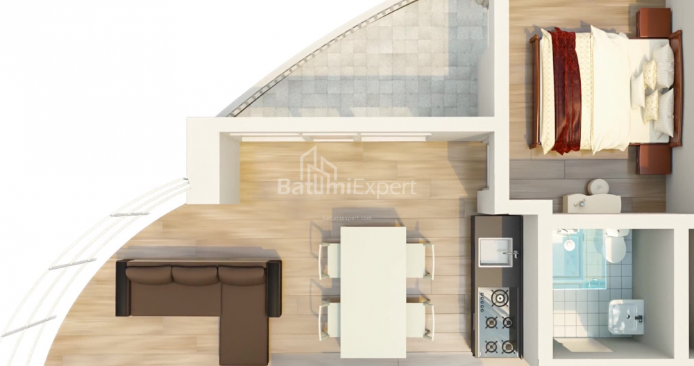 Apartment 57.88 m² - Mezgvaurta, Chakvi, Georgia