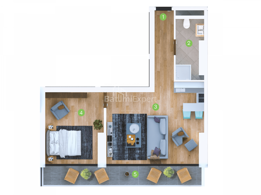 Apartment 61 m² - Sherif Khimshiashvili, Batumi, Georgia