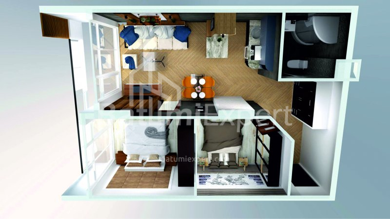 Apartment 57.2 m² - Lech and Maria Kaczynski, Batumi, Georgia