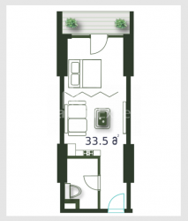 Apartment 33.5 m² - Sherif Khimshiashvili, Batumi, Georgia