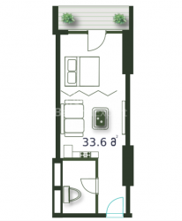 Apartment 33.6 m² - Sherif Khimshiashvili, Batumi, Georgia