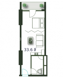 Apartment 33.6 m² - Sherif Khimshiashvili, Batumi, Georgia