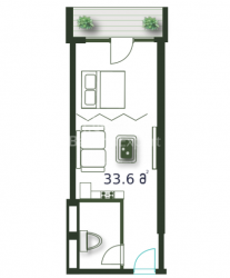 Apartment 33.6 m² - Sherif Khimshiashvili, Batumi, Georgia