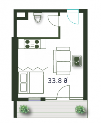 Apartment 33.8 m² - Sherif Khimshiashvili, Batumi, Georgia
