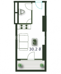 Apartment 30.2 m² - Sherif Khimshiashvili, Batumi, Georgia
