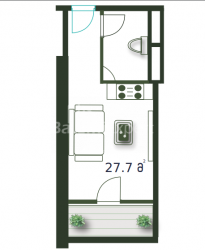 Apartment 27.7 m² - Sherif Khimshiashvili, Batumi, Georgia