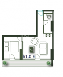 Apartment 2-room 61 m² - Sherif Khimshiashvili, Batumi
