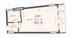 Apartment 1-room 35.2 m² - Lech and Maria Kaczynski, Batumi