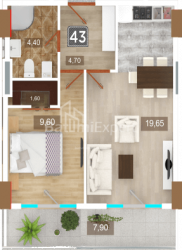 Apartment 48 m² - 26 may, Batumi, Georgia