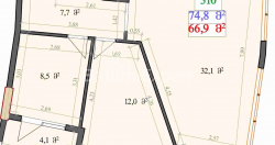 Apartment 2-room 74.8 m² - Lech and Maria Kaczynski, Batumi