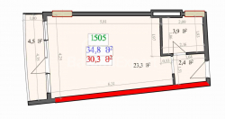 Object under construction 1-room 34.8 m² - Lech and Maria Kaczynski, Batumi