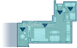 Object under construction 1-room 37.2 m² - Rustaveli, Chakvi