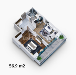Apartment 2-room 56 m² - Jiuli Shartava, Batumi